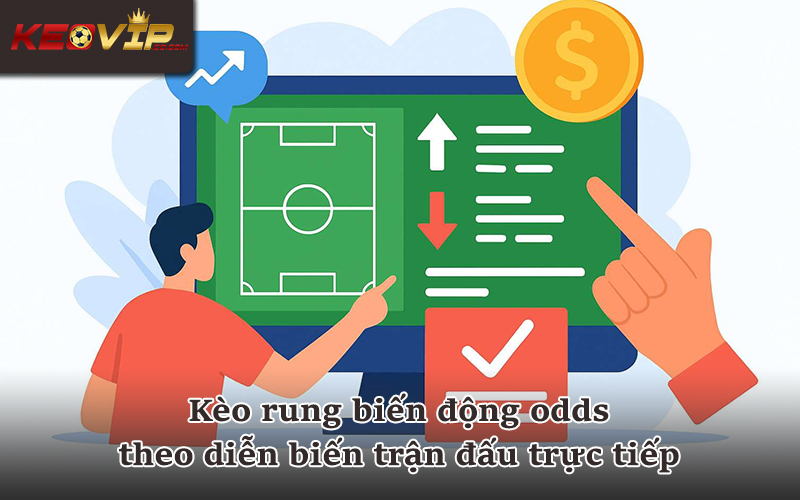 Kèo rung bóng đá hiển thị odds thay đổi theo nhịp trận