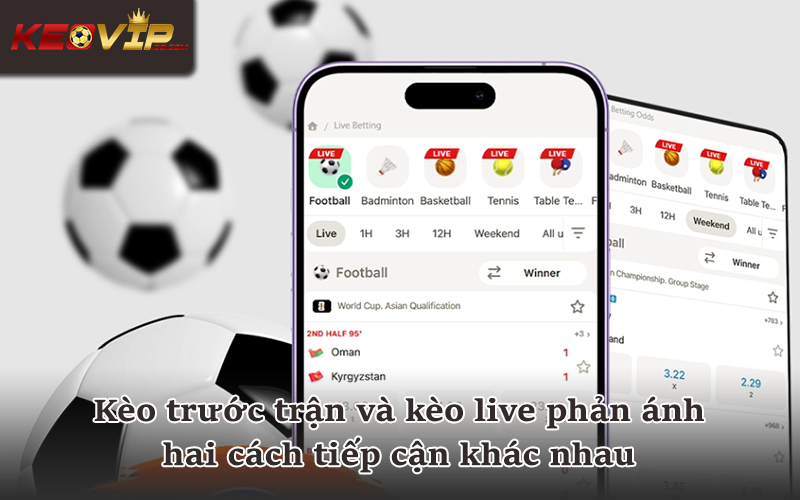 Các hình thức cá cược bóng đá trước trận và trực tiếp in-play